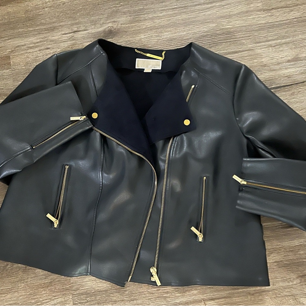 Michael Kors Women's Black Faux Leather Jacket 3x